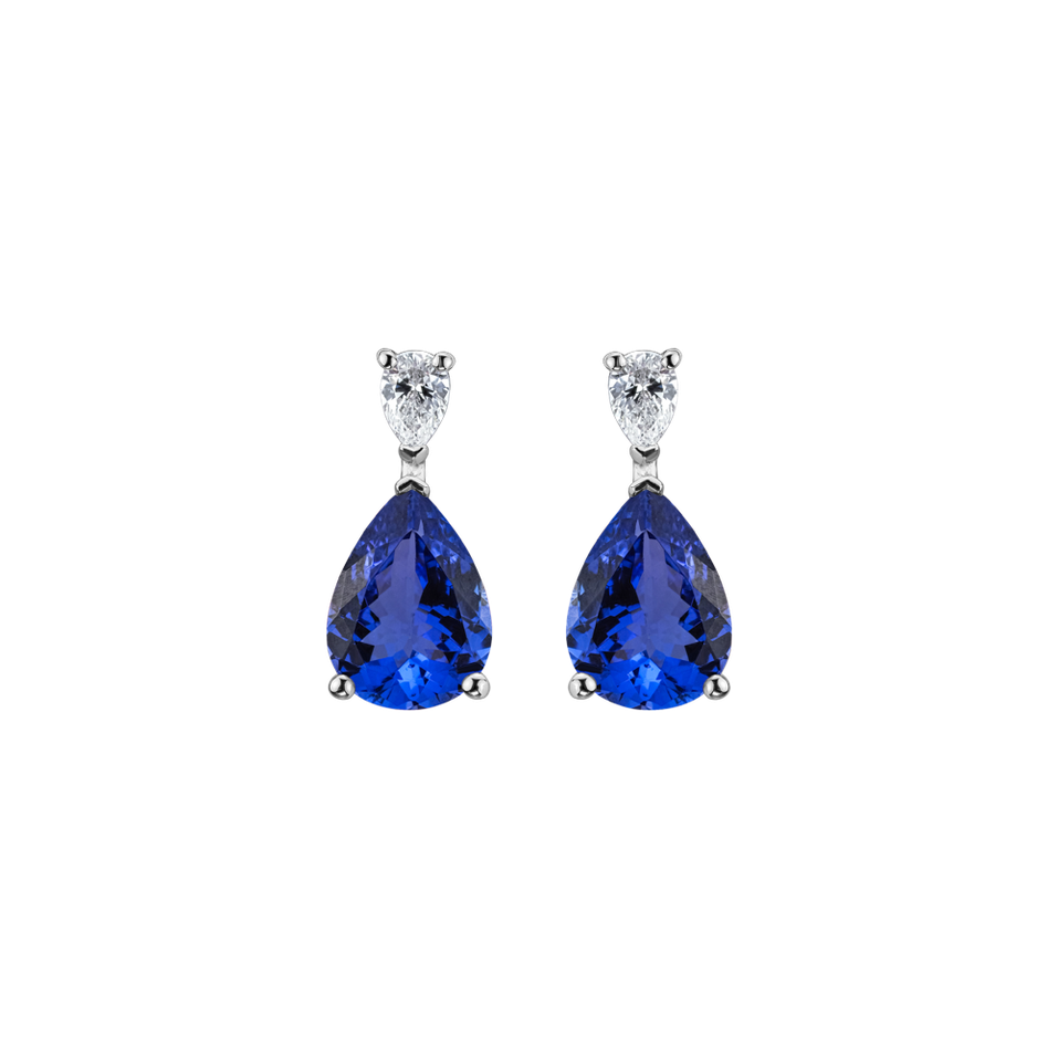 Diamond earrings with Tanzanite Whispers of Light