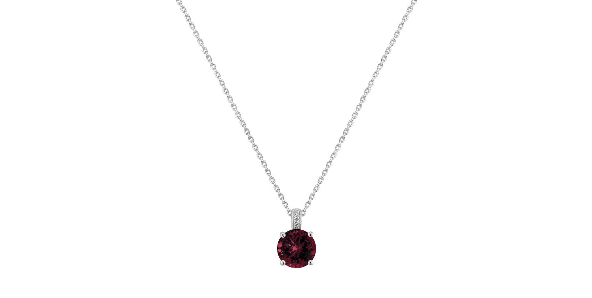 Diamond necklace with Rhodolite Zephyrine
