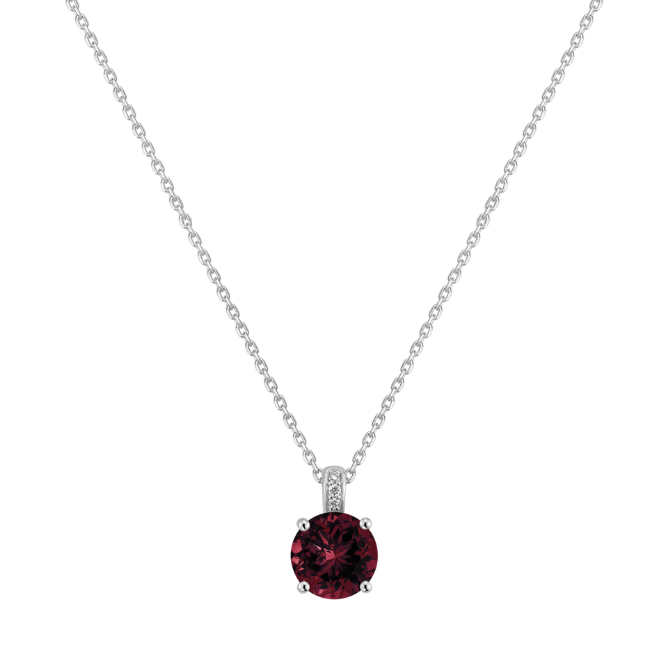 Diamond necklace with Rhodolite Zephyrine