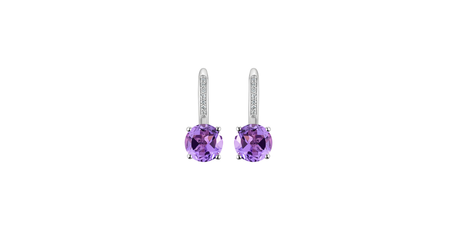 Diamond earrings with Amethyst Carleton
