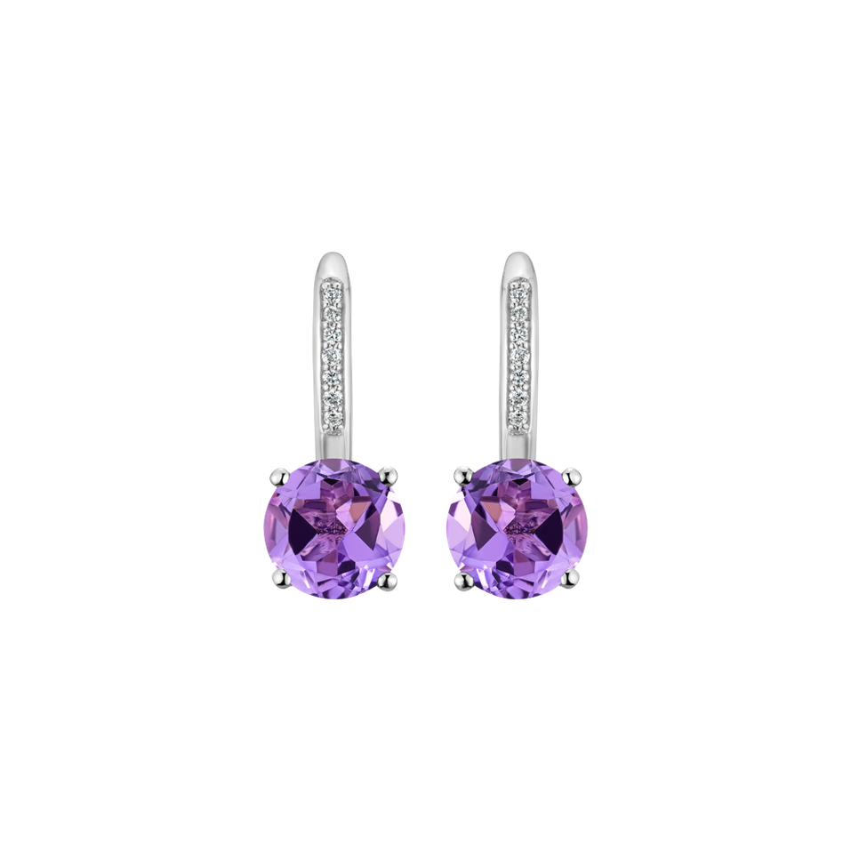 Diamond earrings with Amethyst Carleton