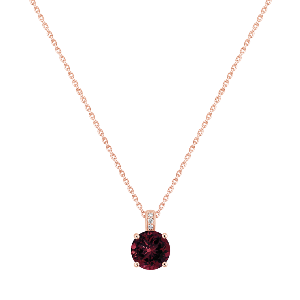 Diamond necklace with Rhodolite Zephyrine
