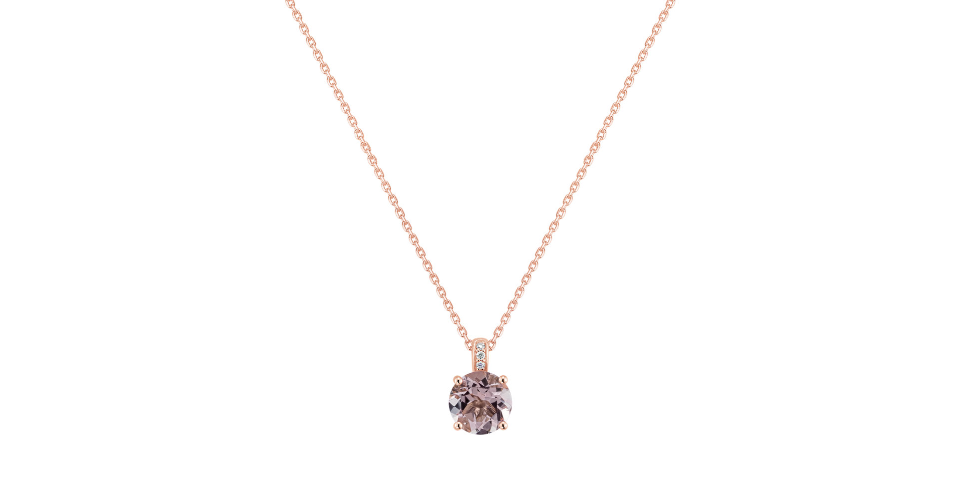 Diamond necklace with Morganite Zephyrine