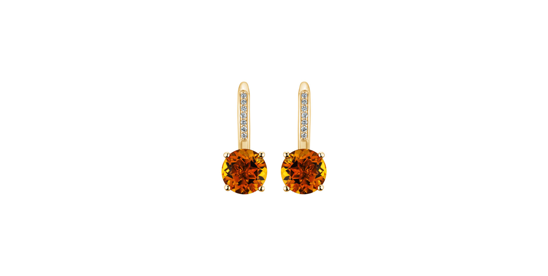 Diamond earrings with Citrine Carleton