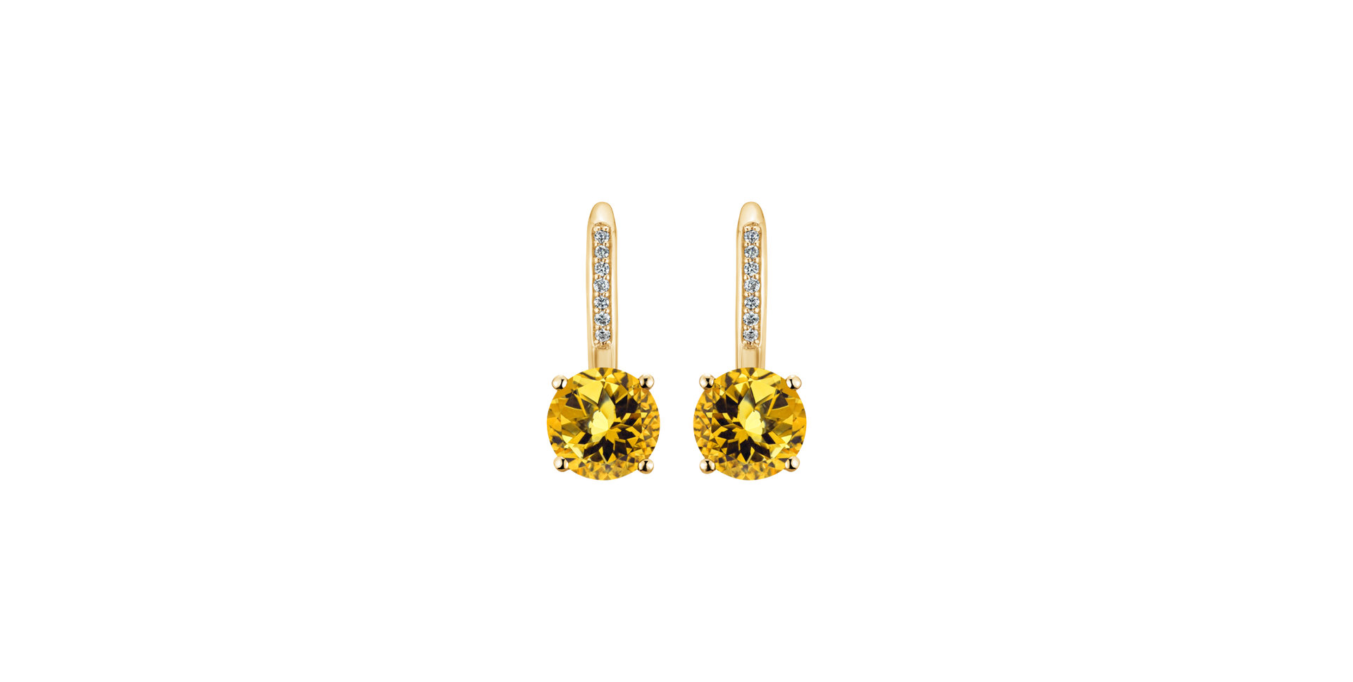 Diamond earrings with Citrine Carleton
