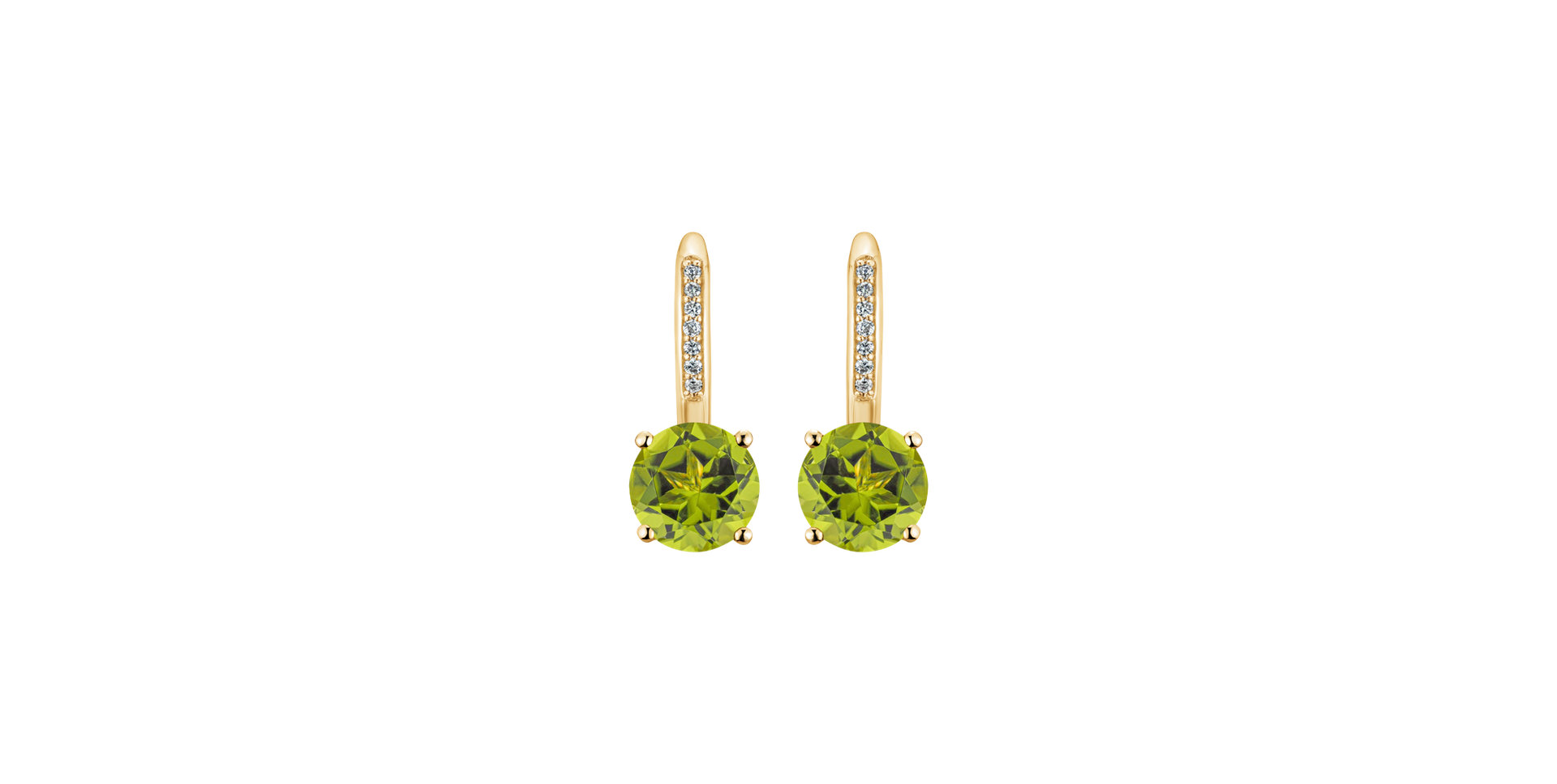 Diamond earrings with Peridote Carleton