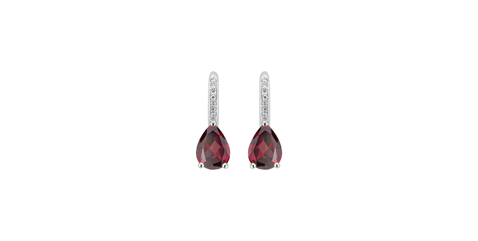 Diamond earrings with Rhodolite Lauriene