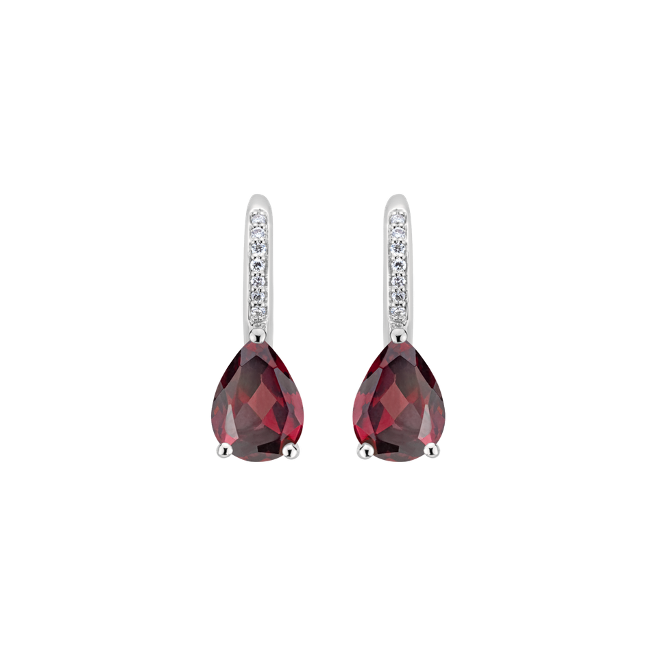 Diamond earrings with Rhodolite Lauriene