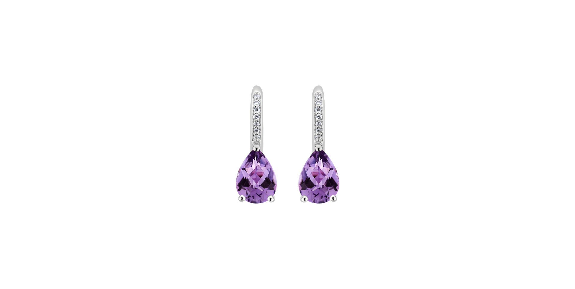 Diamond earrings with Amethyst Lauriene