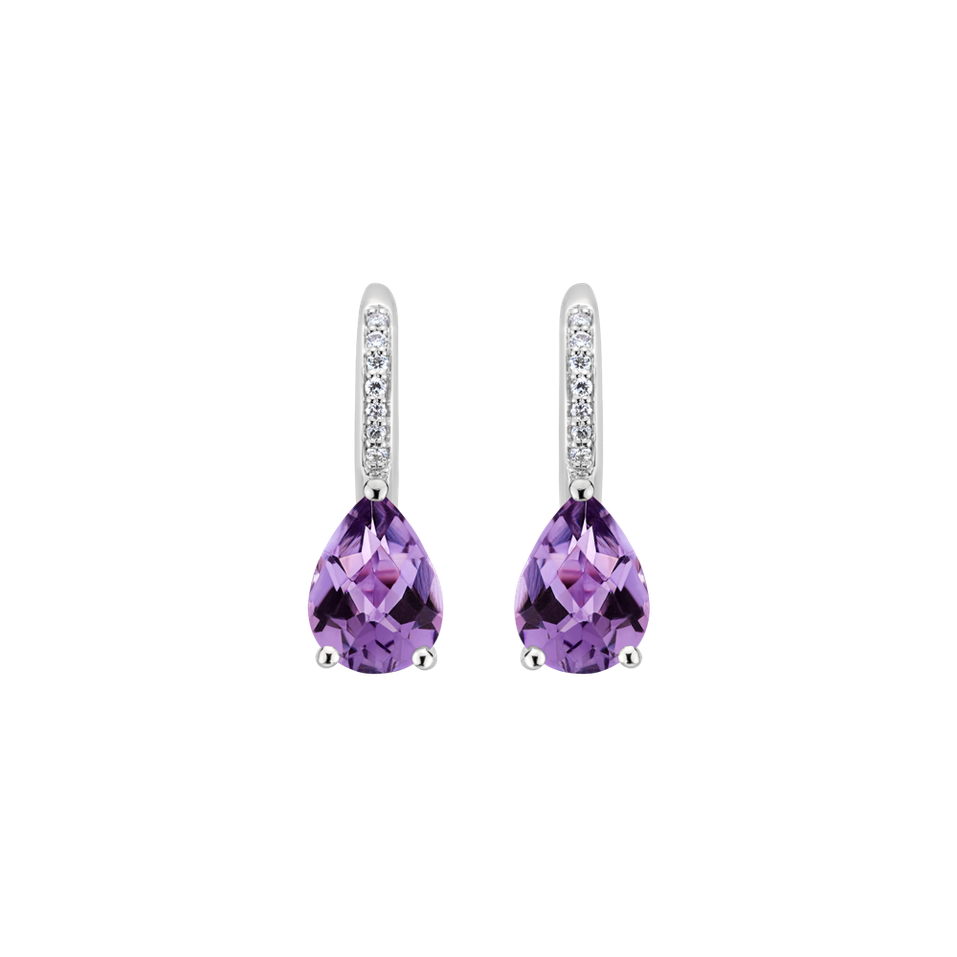 Diamond earrings with Amethyst Lauriene