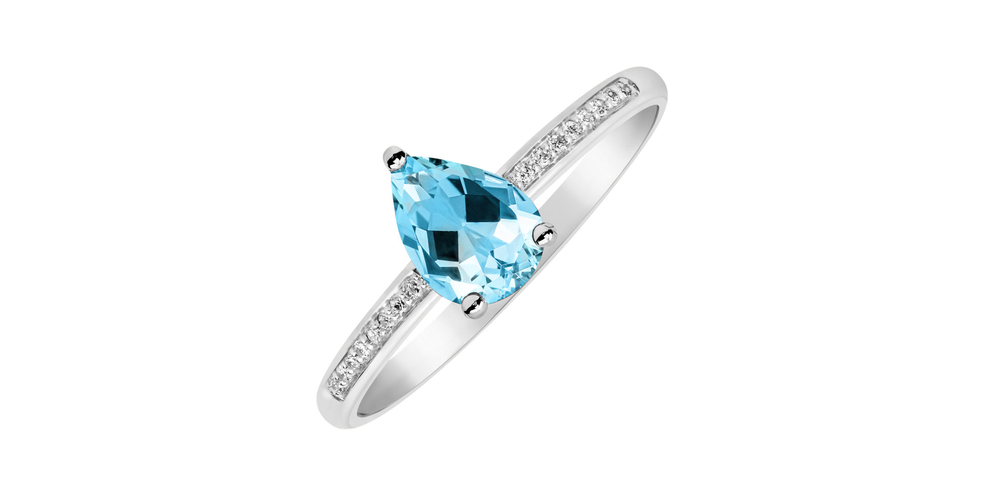 Diamond ring with Topaz Teardrop