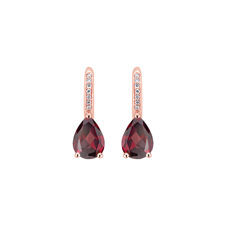 Diamond earrings with Rhodolite Lauriene