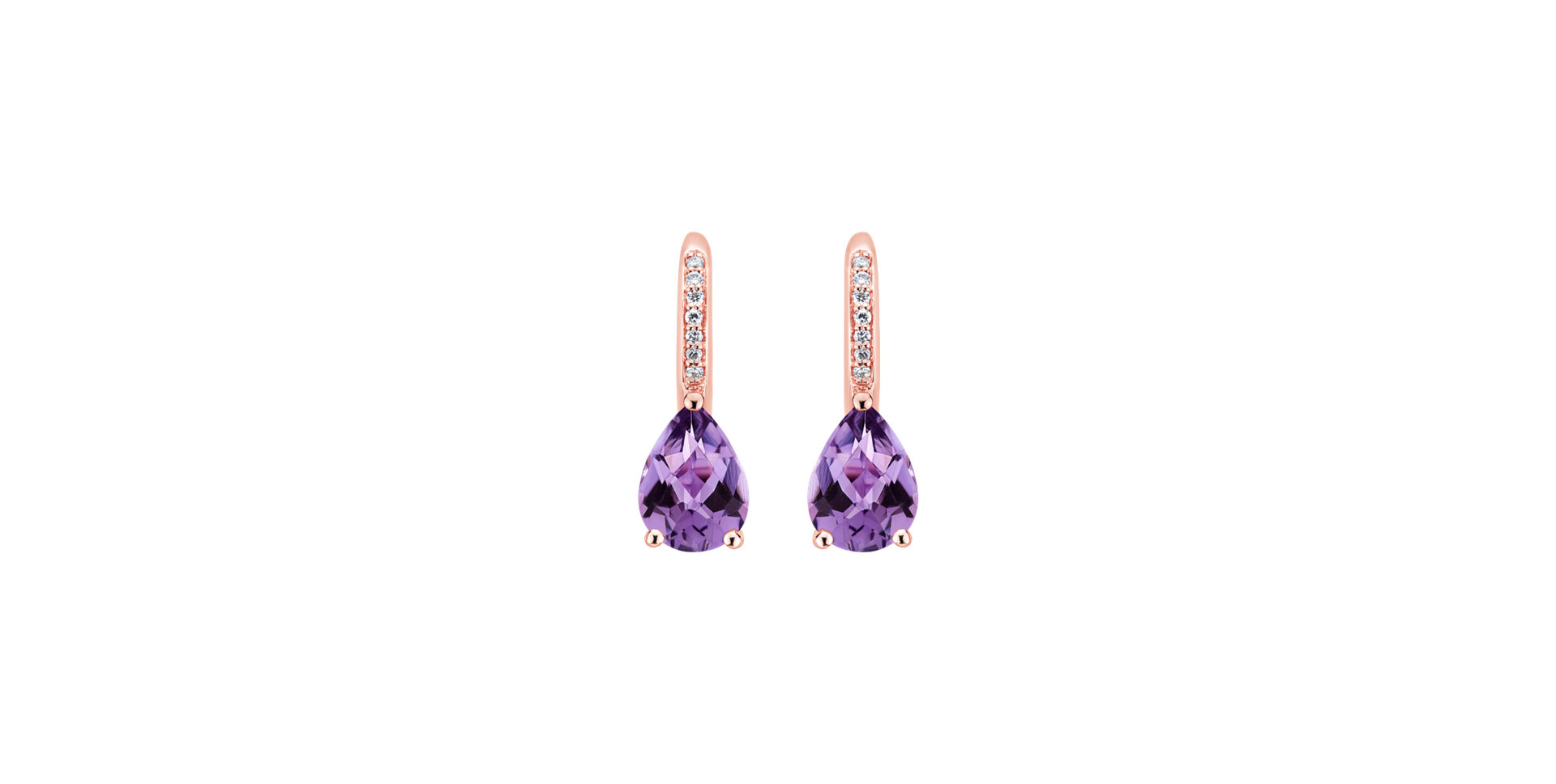 Diamond earrings with Amethyst Lauriene