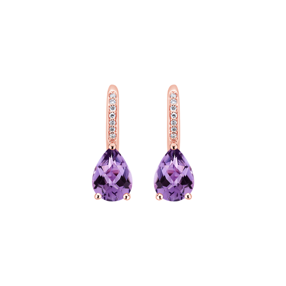 Diamond earrings with Amethyst Lauriene