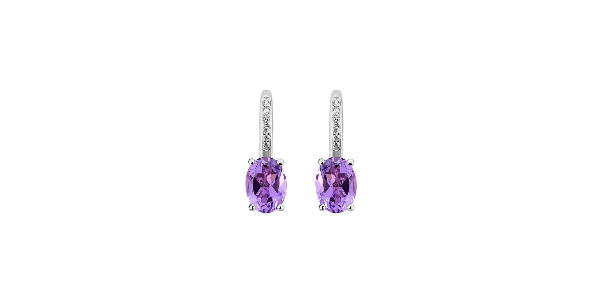 Diamond earrings with Amethyst Lauriene