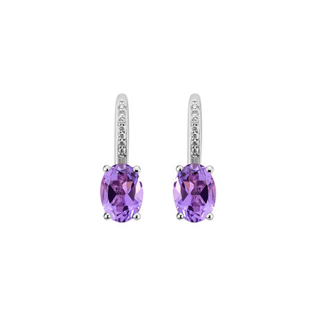 Diamond earrings with Amethyst Lauriene