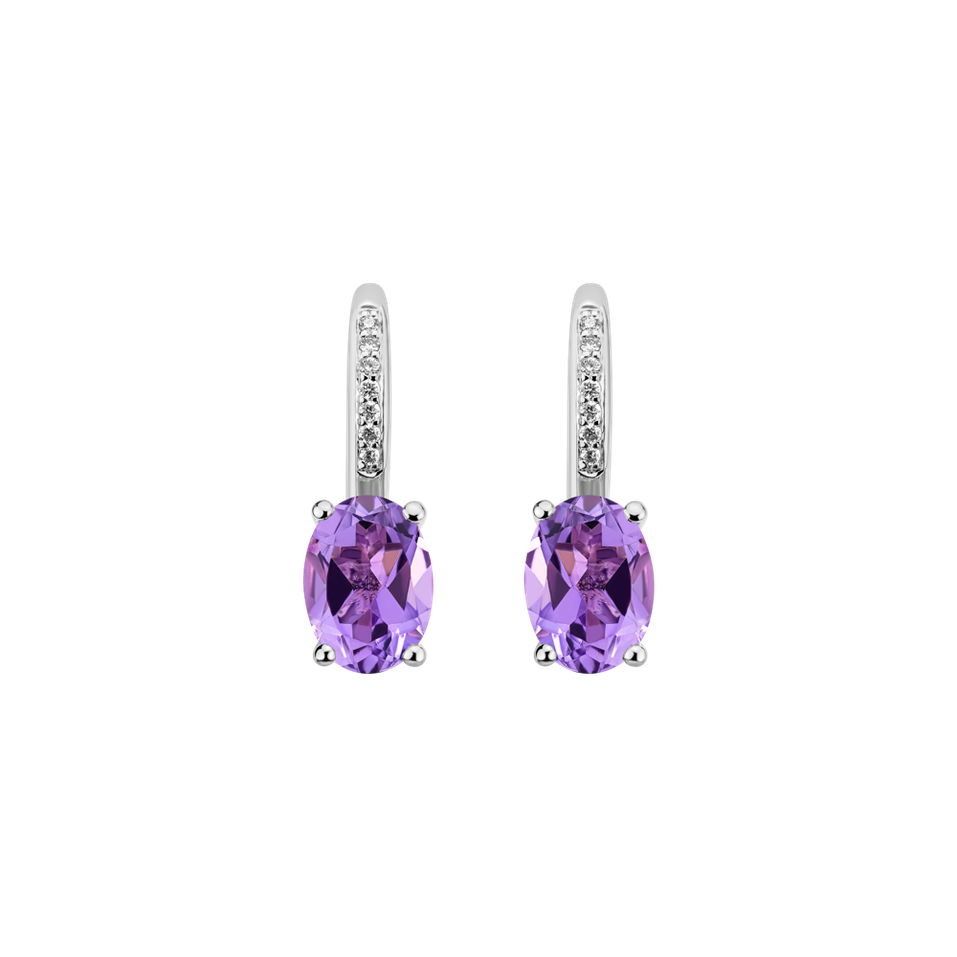 Diamond earrings with Amethyst Lauriene