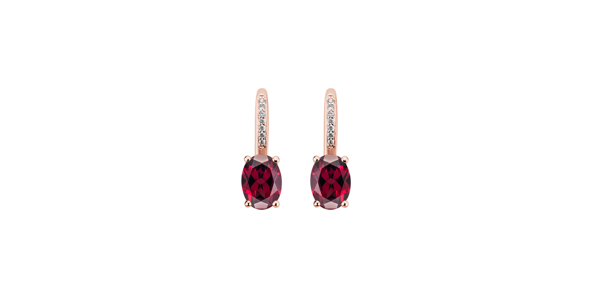 Diamond earrings with Rhodolite Lauriene