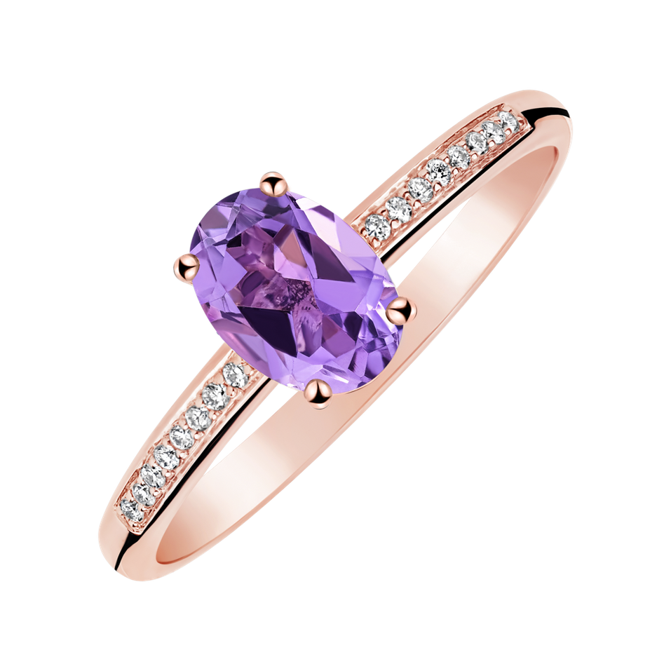 Diamond ring with Amethyst Lauriene
