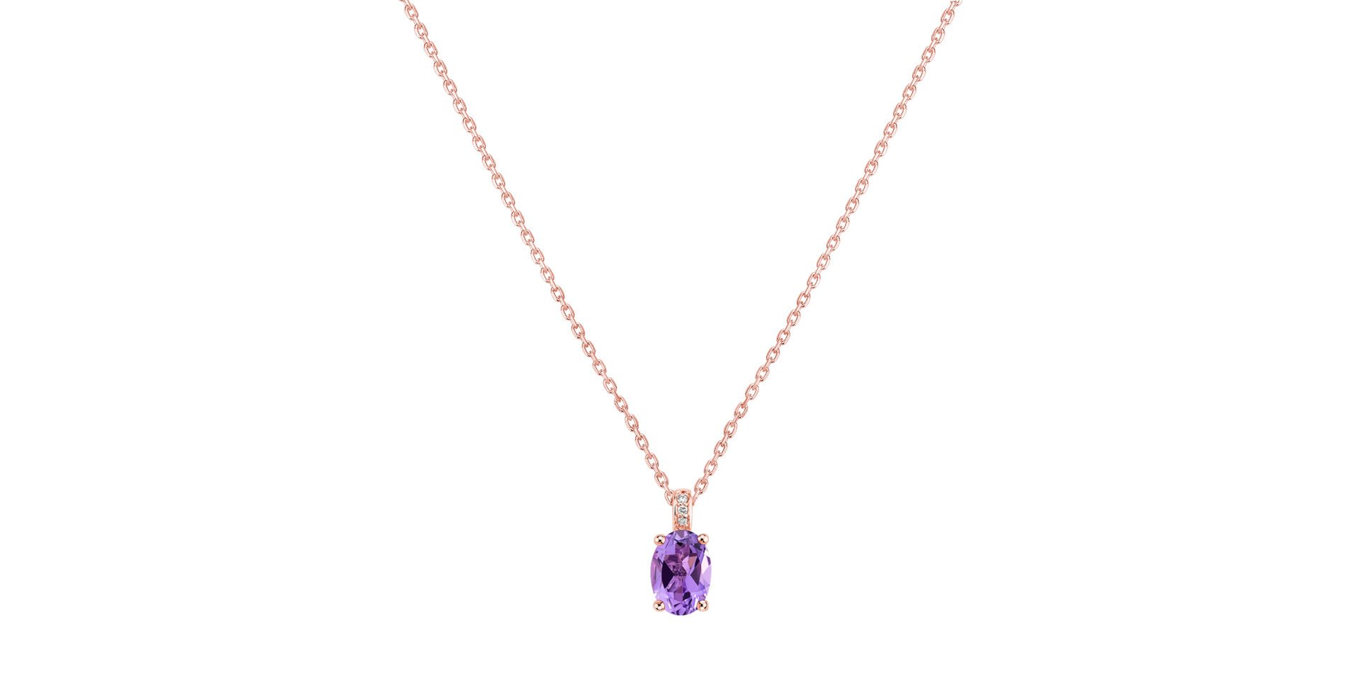 Diamond necklace with Amethyst Lauriene