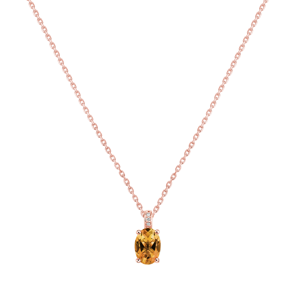 Diamond necklace with Citrine Lauriene