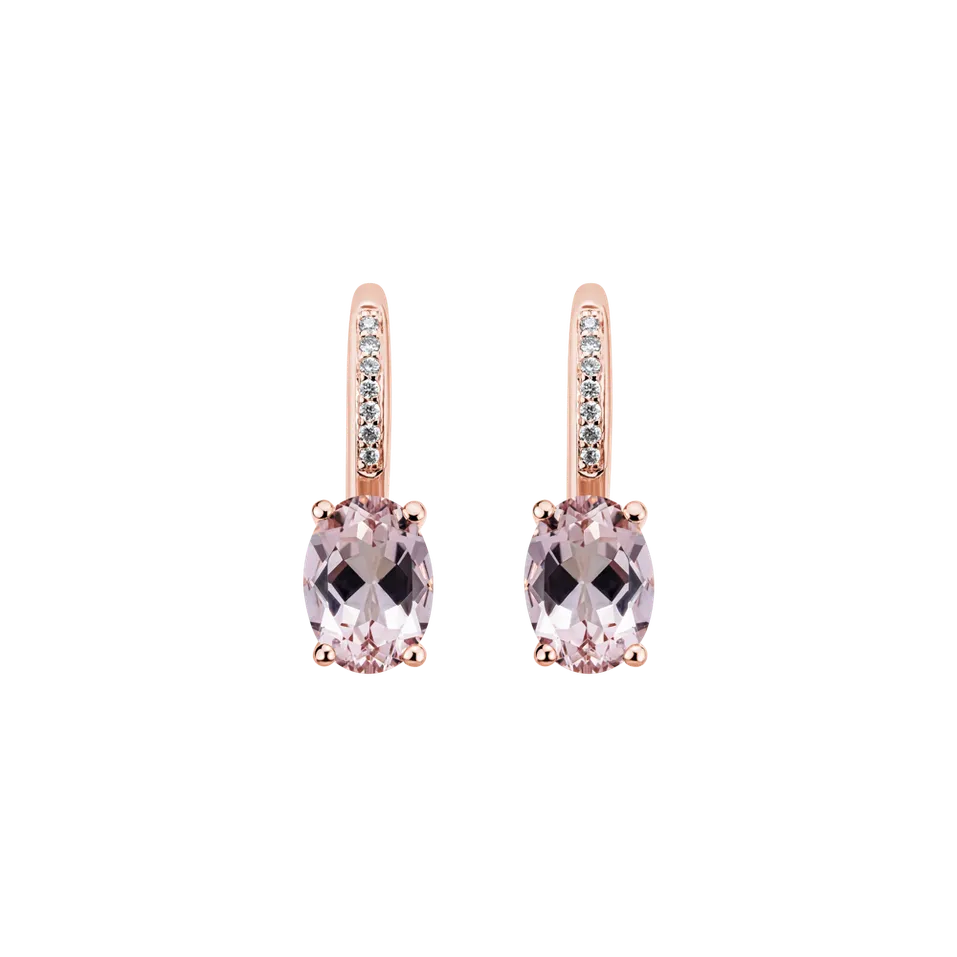 Diamond earrings with Morganite Lauriene