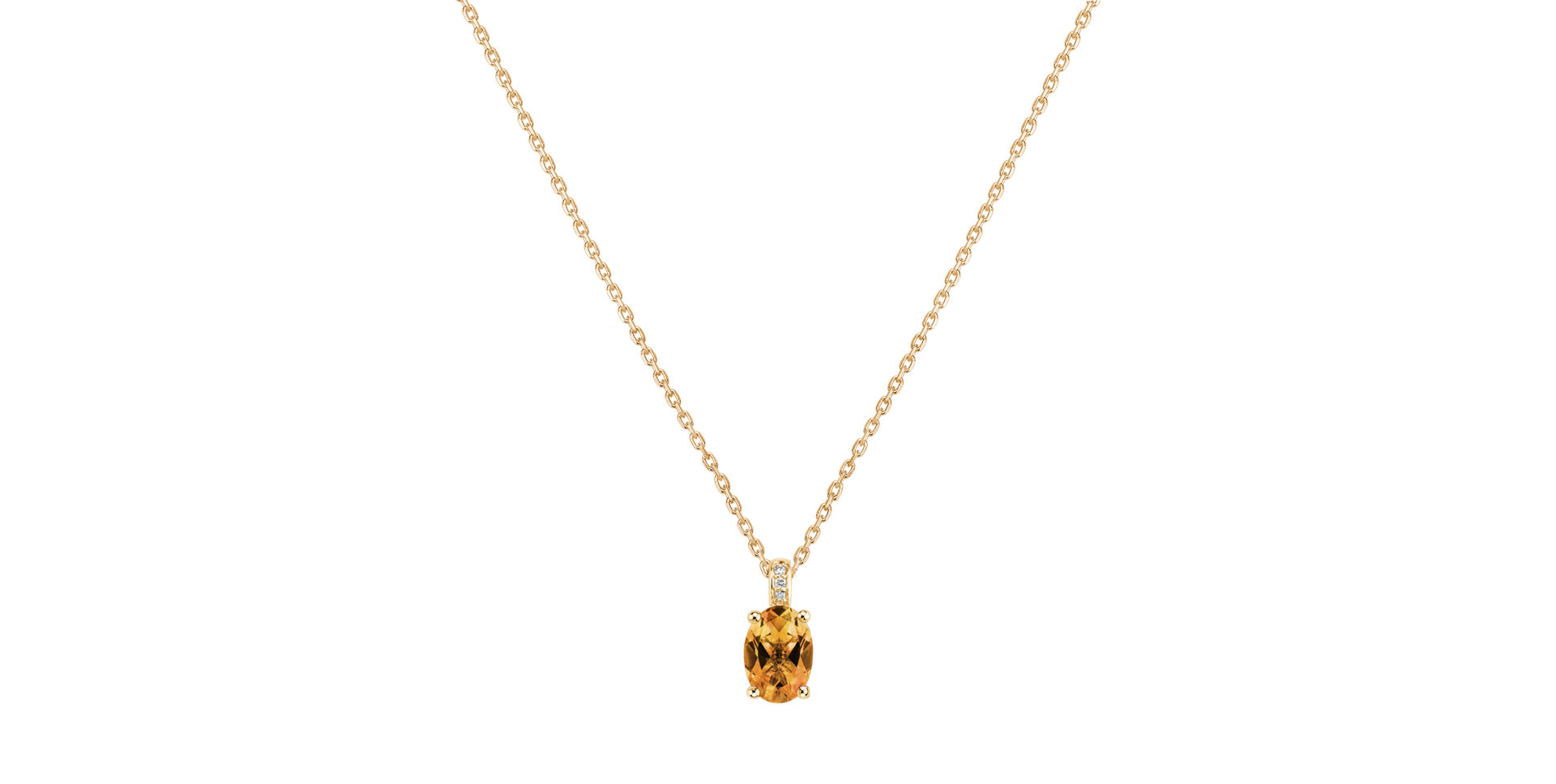 Diamond necklace with Citrine Lauriene