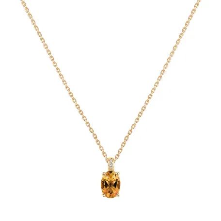 Diamond necklace with Citrine Lauriene