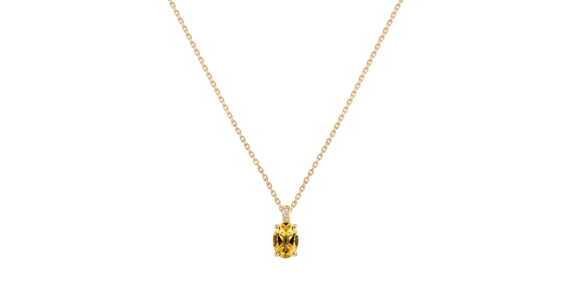 Diamond necklace with Citrine Lauriene