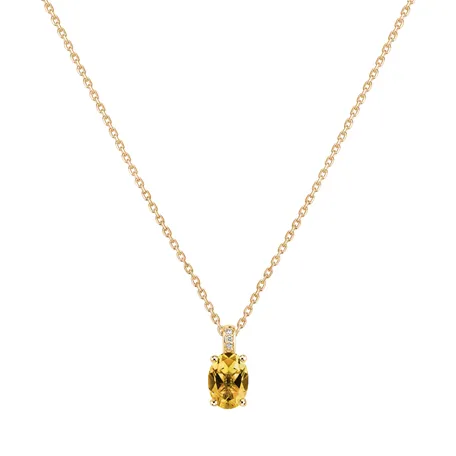 Diamond necklace with Citrine Lauriene