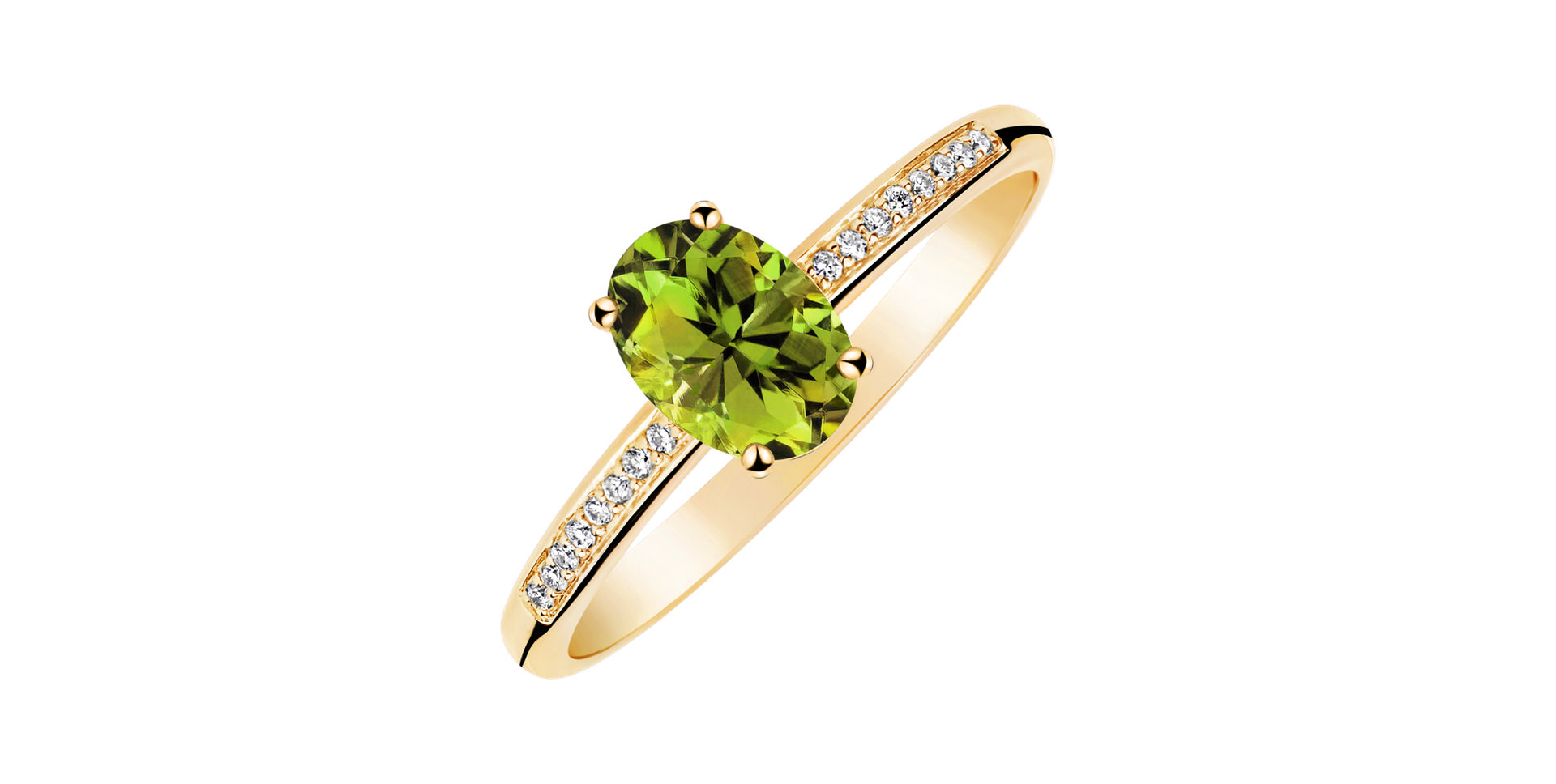 Diamond ring with Peridote Lauriene