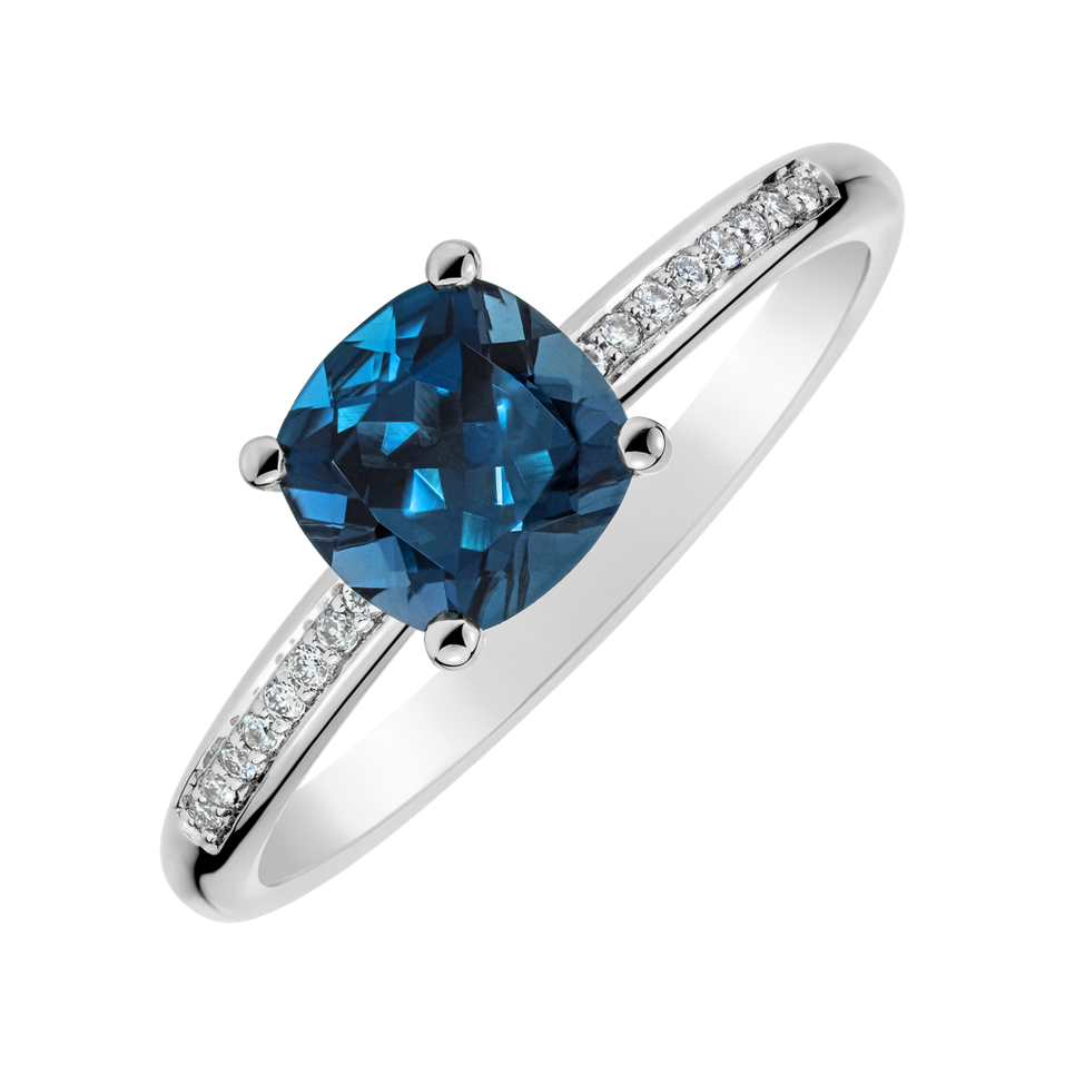 Diamond ring with Topaz Melody Symphony
