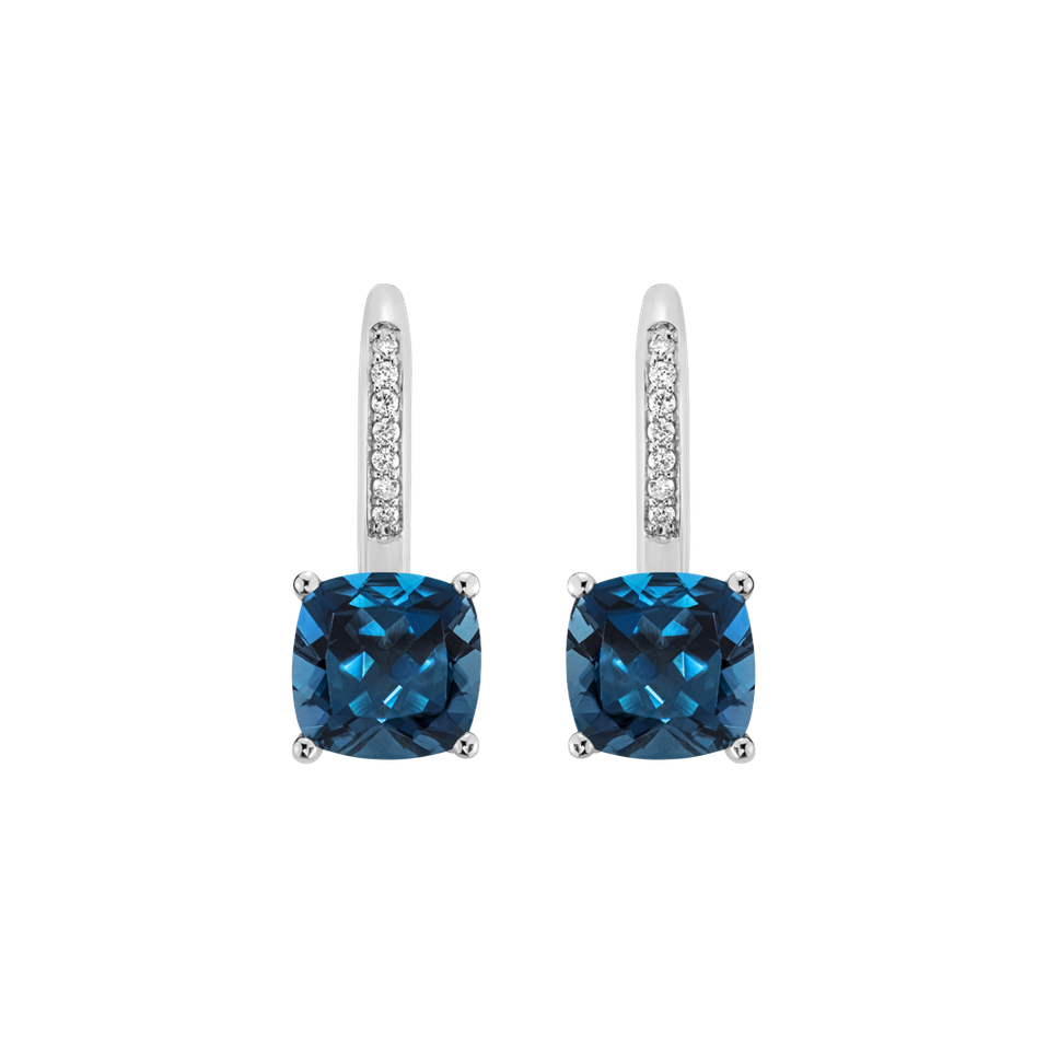 Diamond earrings with Topaz Calypso