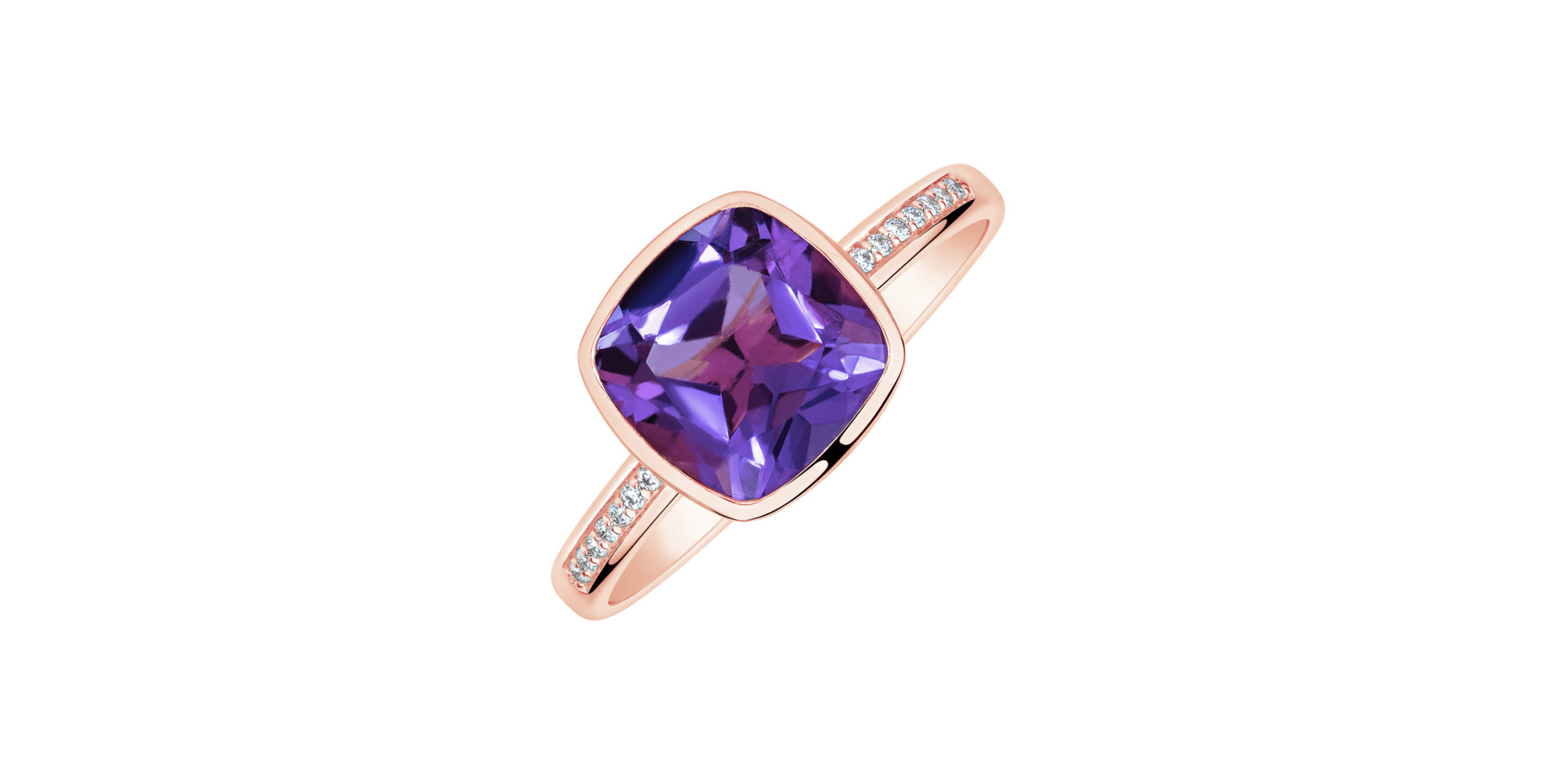 Diamond ring with Amethyst Carelia