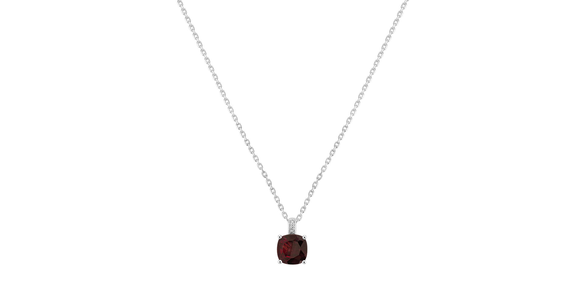Diamond necklace with Rhodolite Amariel