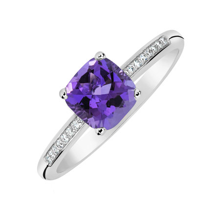 Diamond ring with Amethyst Melody Symphony