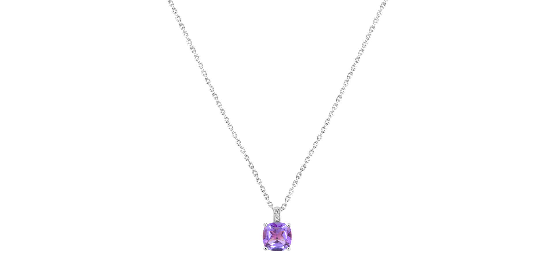 Diamond necklace with Amethyst Amariel