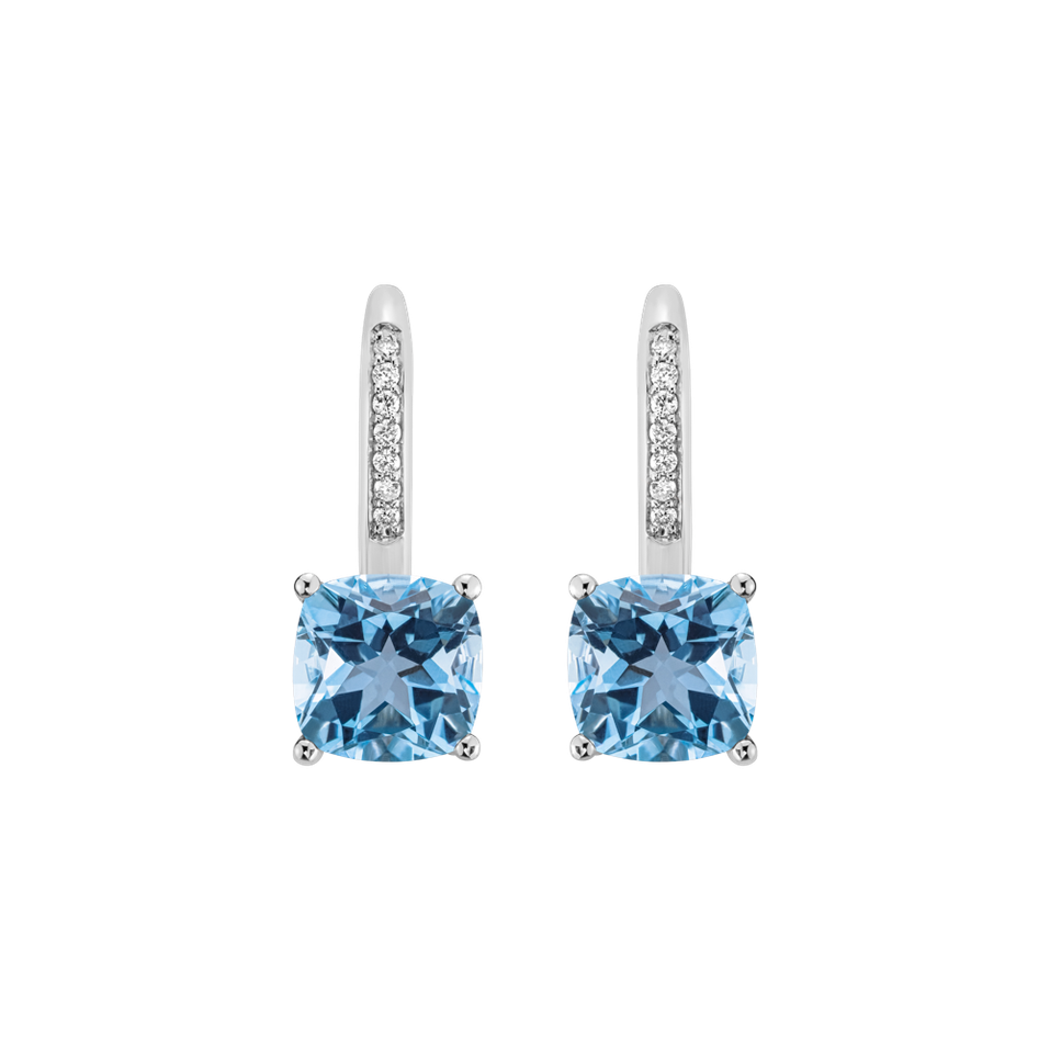 Diamond earrings with Topaz Calypso