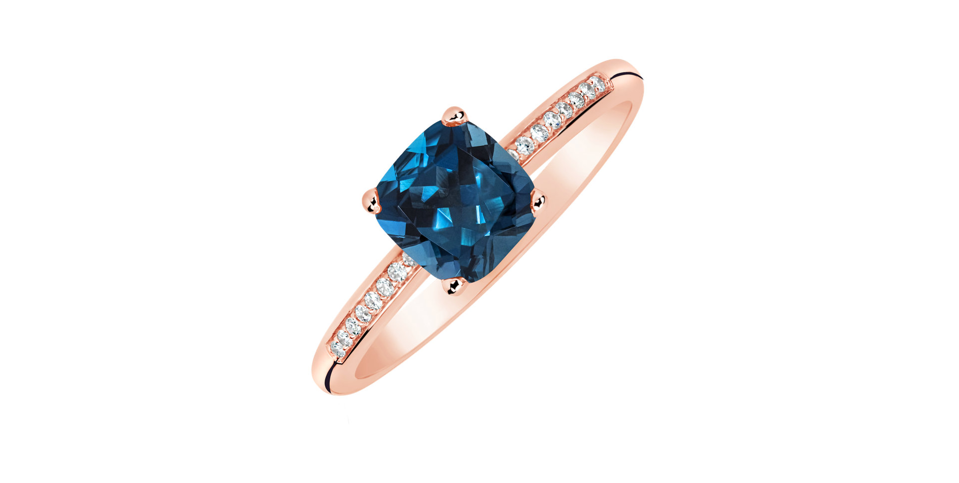 Diamond ring with Topaz Melody Symphony