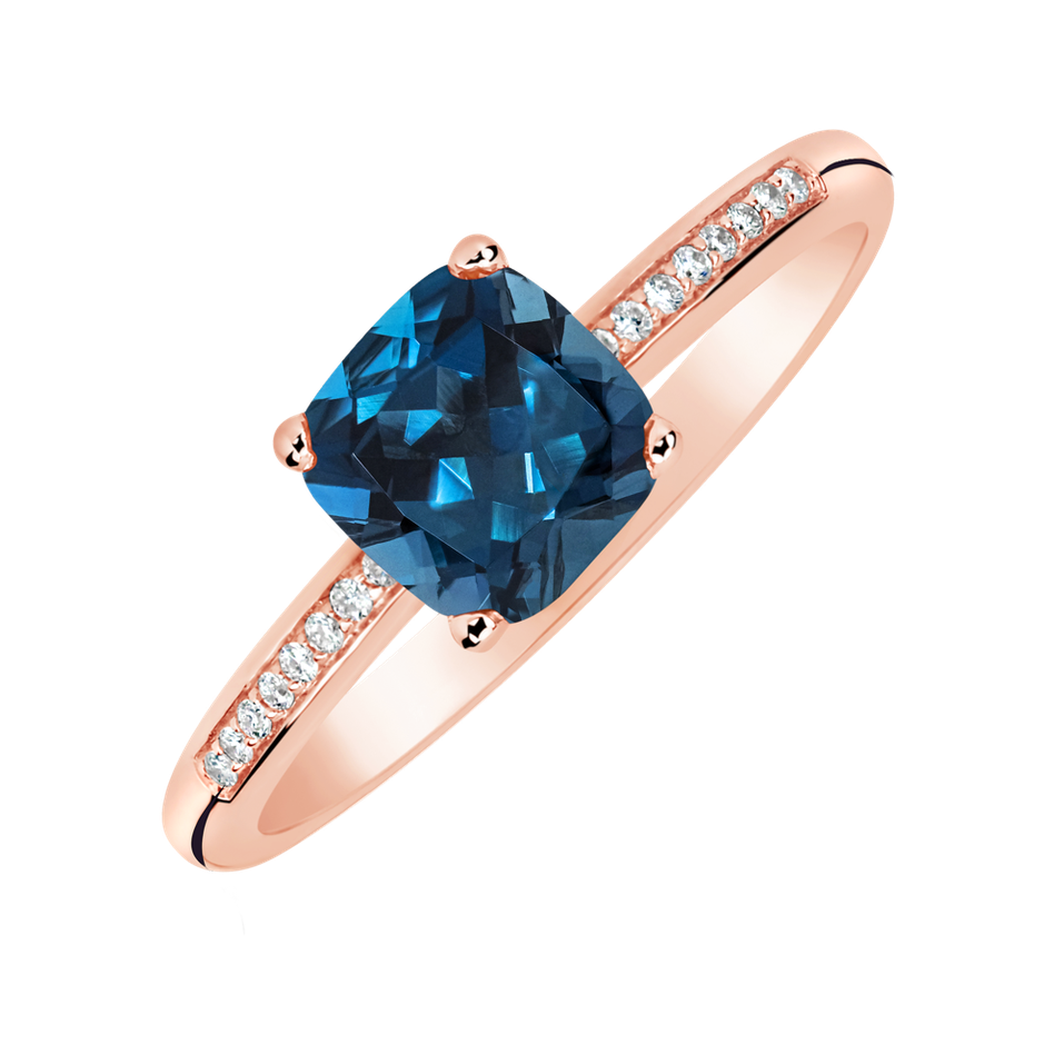 Diamond ring with Topaz Melody Symphony