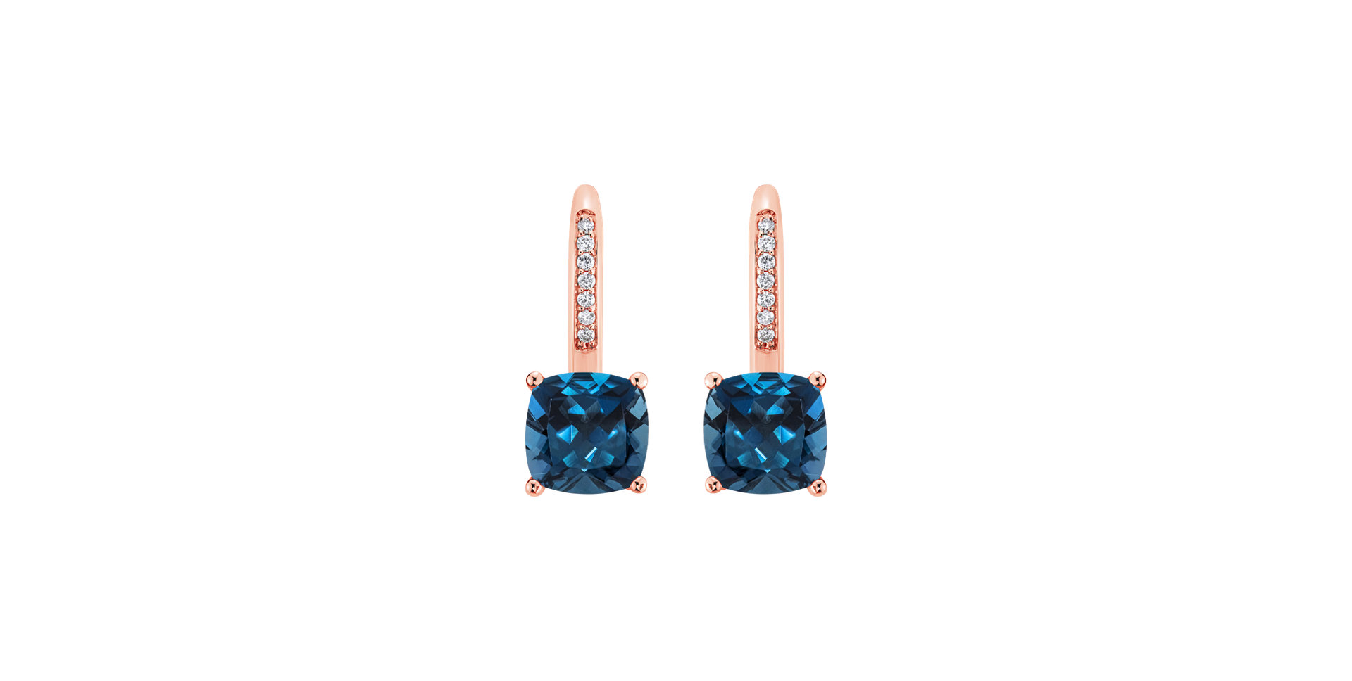 Diamond earrings with Topaz Calypso
