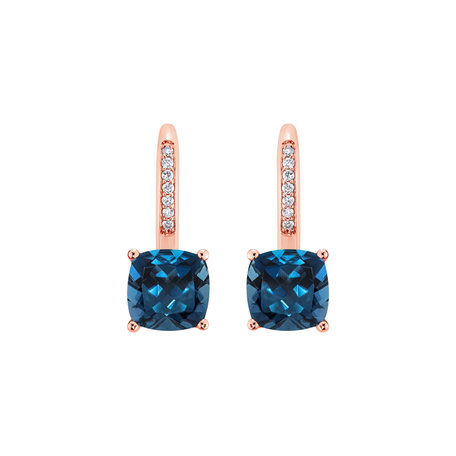Diamond earrings with Topaz Calypso