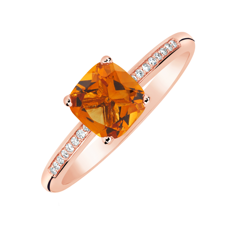 Diamond ring with Citrine Melody Symphony