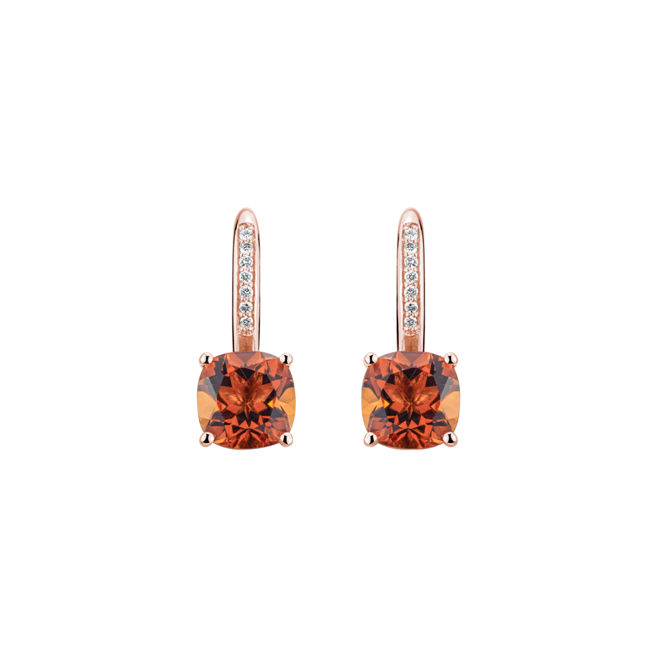 Diamond earrings with Citrine Calypso