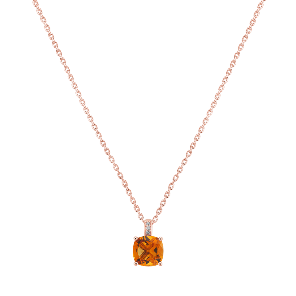 Diamond necklace with Citrine Amariel
