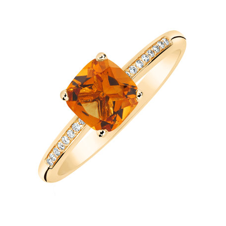 Diamond ring with Citrine Melody Symphony