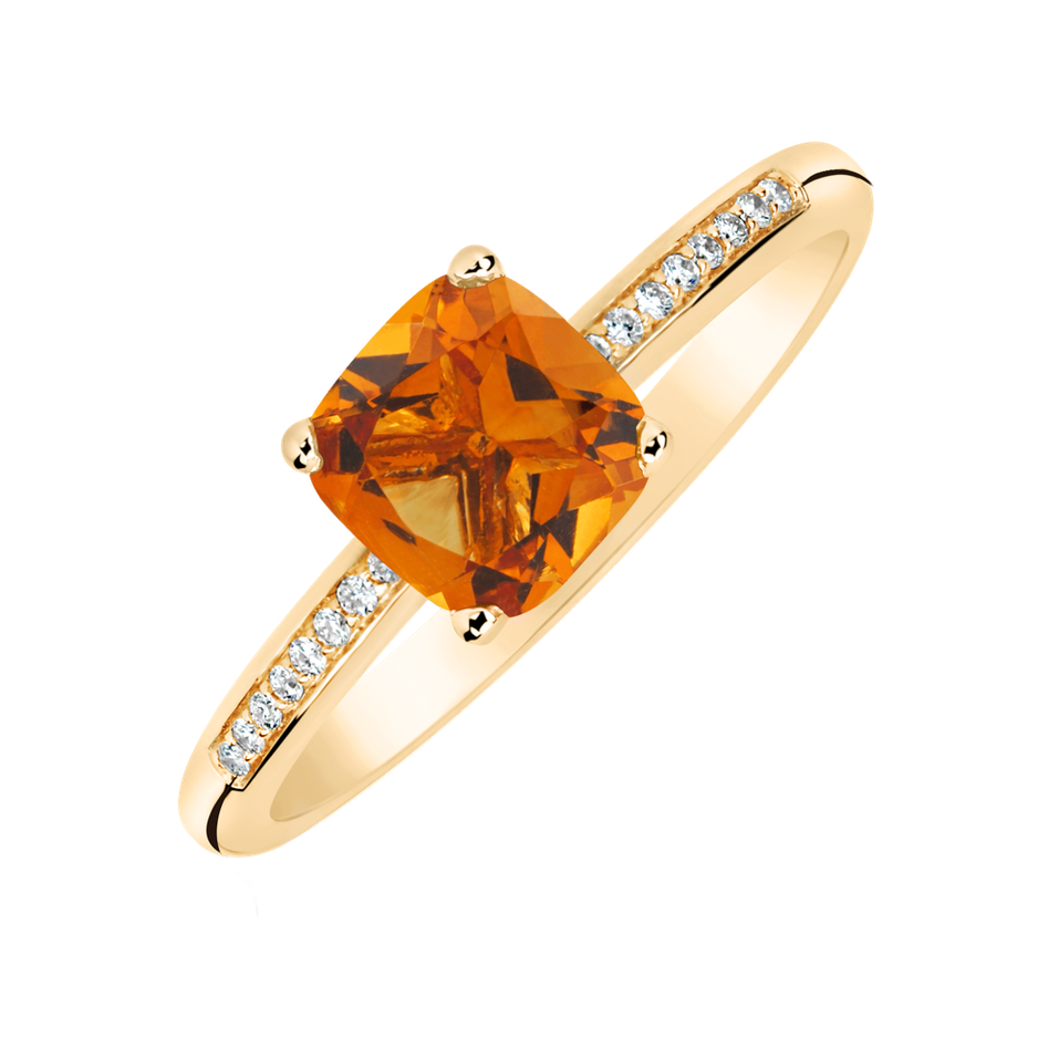 Diamond ring with Citrine Melody Symphony