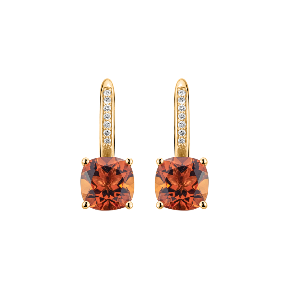 Diamond earrings with Citrine Calypso