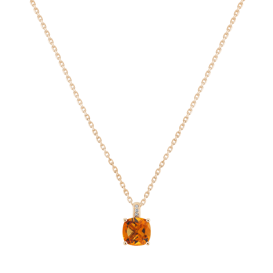 Diamond necklace with Citrine Amariel