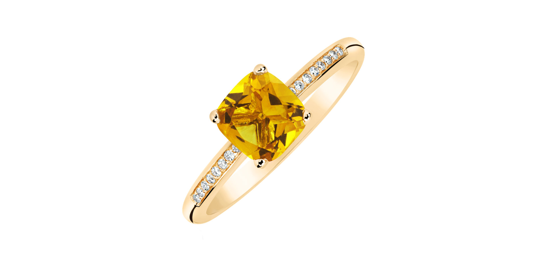 Diamond ring with Citrine Melody Symphony